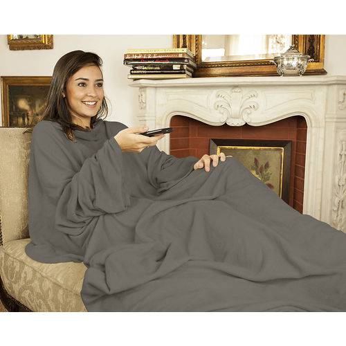 Cobertor Tv com Mangas 1.60x1.30m - Cinza