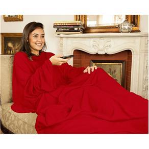 Cobertor TV com Mangas 1.60x1.30m - Vermelho - Vermelho