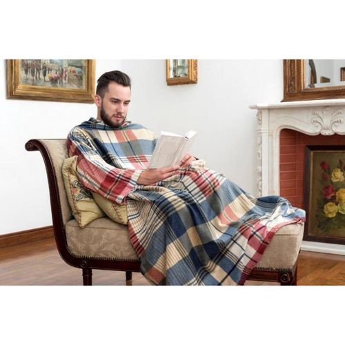 Cobertor Tv com Mangas Solteiro 1.60x1.30m Xadrez Loani