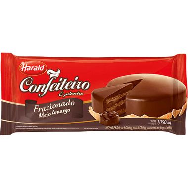 Cobertura de Chocolate Harald Confeiteiro Meio Amargo 1,050Kg