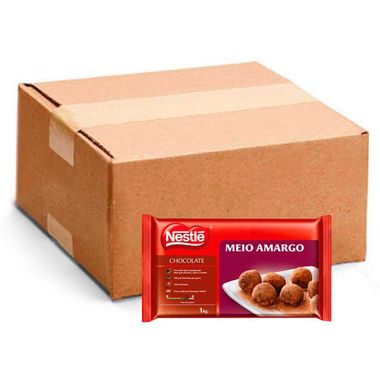 Cobertura de Chocolate Nestlé Meio Amargo 1kg Cx. C/ 12 Un.