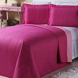 Tudo sobre 'Cobre-leito Dual Color Solteiro com Porta-travesseiro Pink e Rosa Orb'