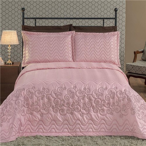 Cobre Leito 3 Peças King 180 Fios Parisian Rose