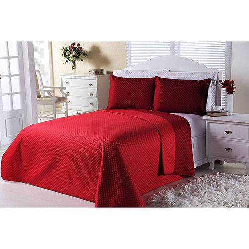 Cobreleito Dual Color Casal com 2 Porta Travesseiros Scarlet e Vermelho - Orb