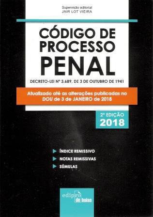 Código de Processo Penal - 2018 - Edipro