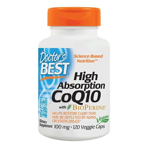 Coenzima Q10 com Bioperine Doctors Best Alta Absorção 100 Mg - 120 Cápsulas Veganas