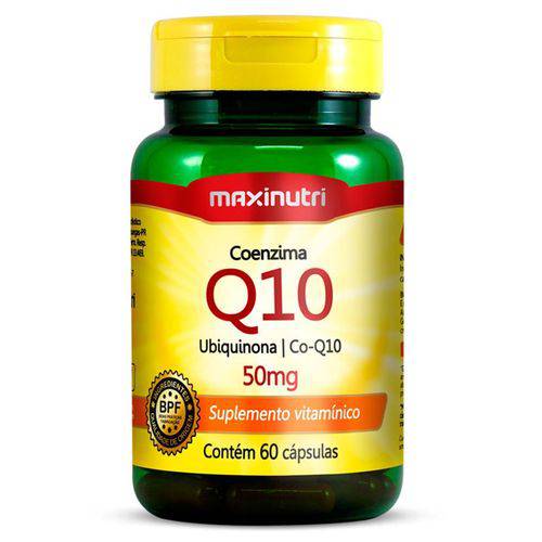 Tamanhos, Medidas e Dimensões do produto Coenzima Q10 - Ubiquinona - 50mg com 60 Cápsulas - Maxinutri