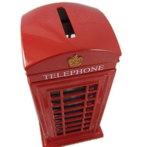 Cofre Cabine Telefonica Londres Dinheiro Moeda Cofrinho Miniatura Telefone Londrino Decoracao Presen