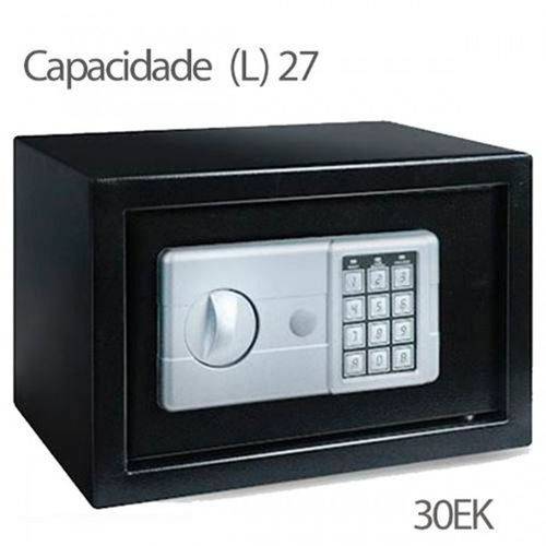 Cofre Safewell Eletronic Safe 30EK - Medidas Externas (AxCxP): 300x380x300mm, Capacidade: 27L, Senha