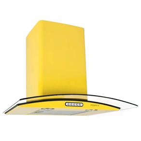 Coifa de Parede Fogatti Vidro Curvo CVC-60 - 60 Cm com 3 Velocidades e Lâmpadas LED - Amarela - 110v