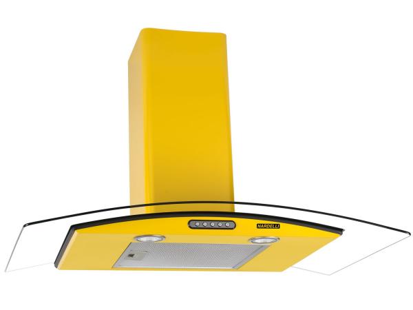 Coifa de Parede Nardelli 90cm com Vidro Curvo - 3 Velocidades Slim Yellow 110V