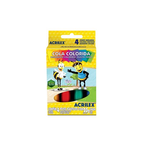 Cola Colorida 4 Cores 23Grs (Acrilex)
