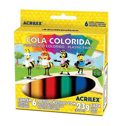 Cola Colorida 6 Cores Acrilex 23g