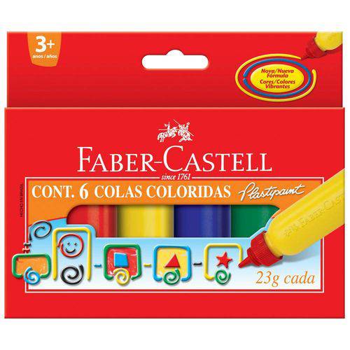 Tamanhos, Medidas e Dimensões do produto Cola Colorida - 6 Cores - Faber Castell