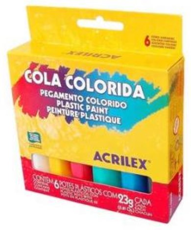 Cola Colorida Acricor 6 Cores 2606 Acrilex