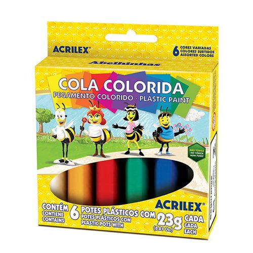 Cola Colorida Acrilex 6 Cores 2606 03952