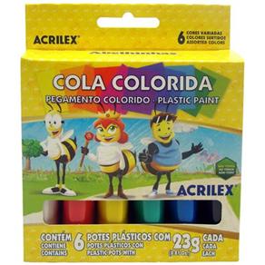 Cola Colorida Acrilex C/ 6 Cores 02606
