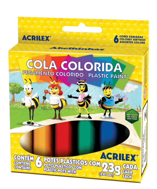 Cola Colorida com 6 Cores - Acrilex
