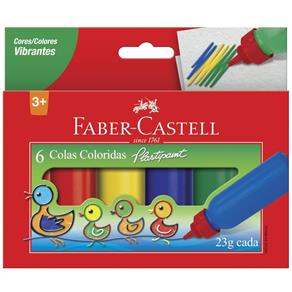 Cola Colorida - Plastipaint - 6 Cores - 23g - Faber-Castell
