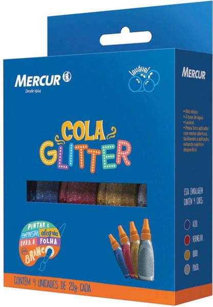 Cola com Glitter 4 Cores 20G. Mercur