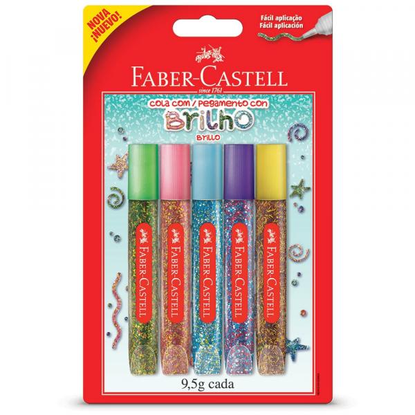 Cola com Glitter - 5 Cores - Faber-Castell - Faber Castell