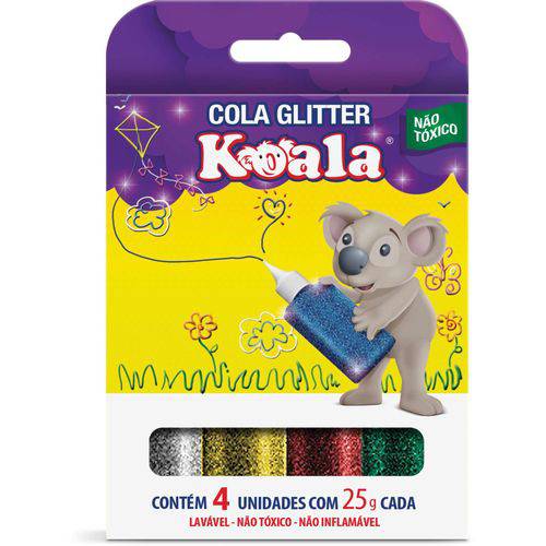 Cola com Glitter Koala 4 Cores Delta Caixa