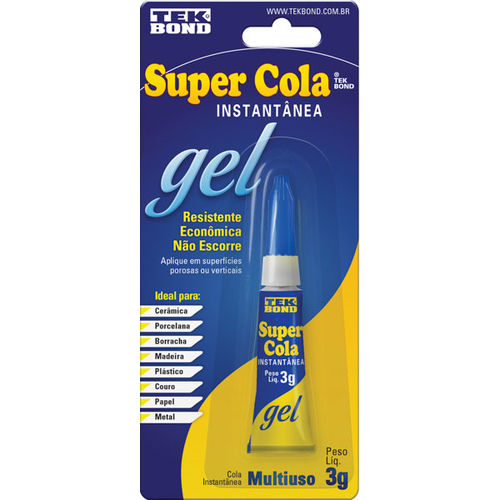 Cola de Alta Resistencia Super Cola Gel 3G. Dp.C/24 Tekbond