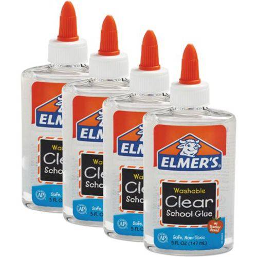 Cola Elmers - Elmer's Liquid School Glue, Clear, Washable, 147ml, Cola EUA