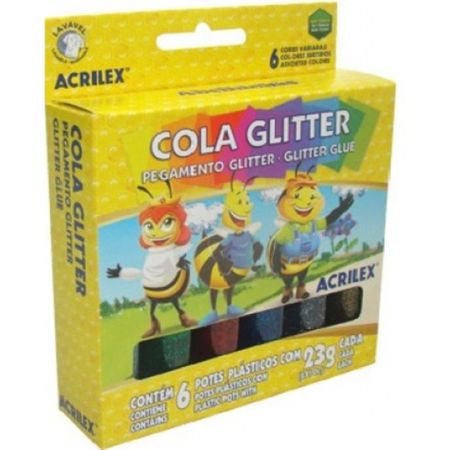 Cola Glitter 6 Cores 23g Cada Acrilex