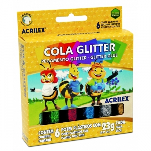 Cola Glitter 6 Cores 23ml Acrilex