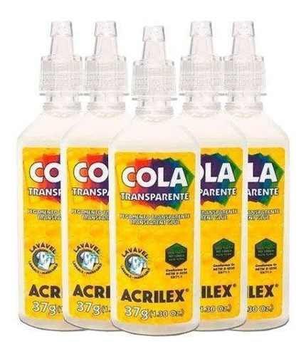 Cola Transparente Acrilex 37g com 12 Unidades