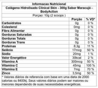 Colágeno Clin/Skin 300g Bodyaction