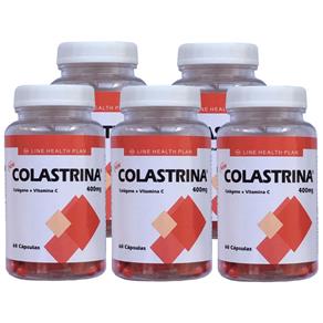 Colágeno Colastrina 60 Cápsulas 400mg Kit com 5 Frascos - 60 Cápsulas
