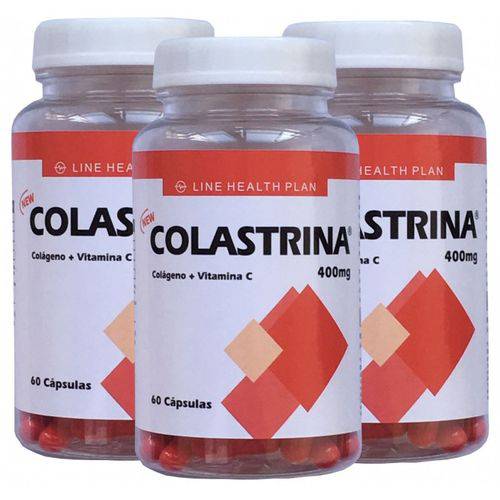 Colágeno Colastrina 60 Cápsulas 400mg Kit com 3 Frascos