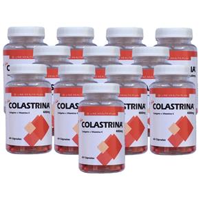 Colágeno Colastrina 60 Cápsulas 380mg Kit com 12 Frascos - 60 Cápsulas
