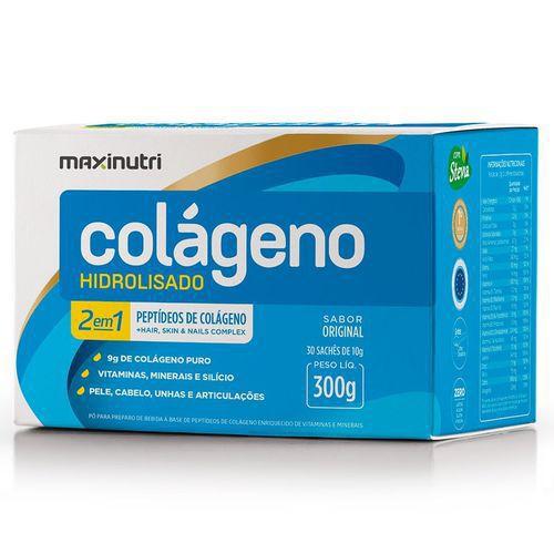 Colágeno Hidrolis 2 em 1 Natural - 30 Sachês 10G - Maxinutri