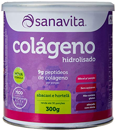 Colágeno Hidrolisado - 300g Abacaxi e Hortelã - Sanavita, Sanavita
