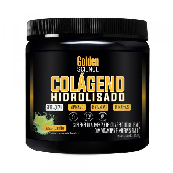 Colágeno Hidrolisado - 250G - Golden Science - Limão - Golden Nutrition