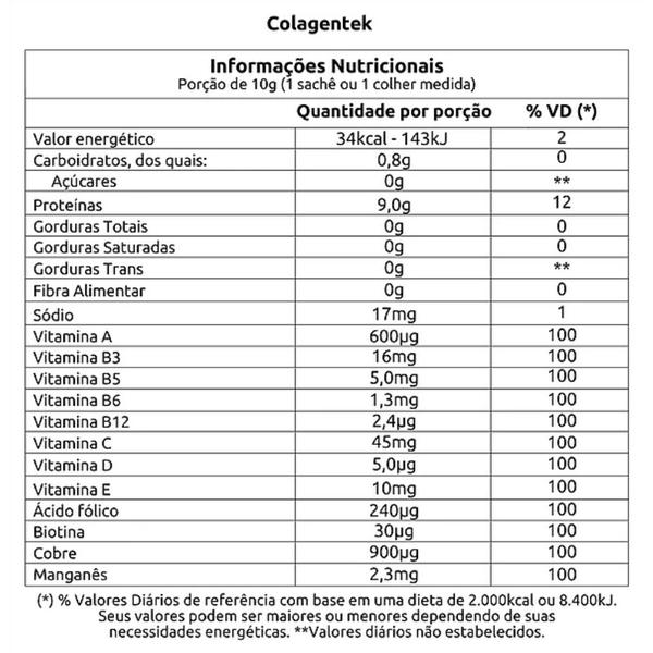 Colágeno Hidrolisado Colagentek Vitafor 300g Limão