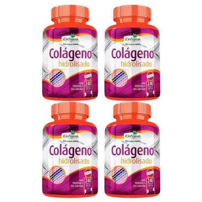 Colágeno Hidrolisado com Vitamina C - 4x 240 Cápsulas - Katigua