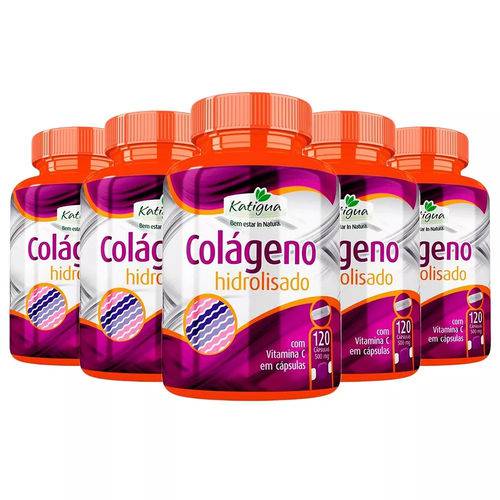 Colágeno Hidrolisado com Vitamina C - 5x 120 Cápsulas