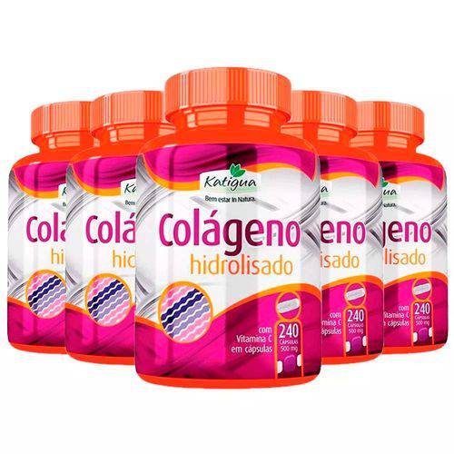 Colágeno Hidrolisado com Vitamina C - 5x 240 Cápsulas - Katigua