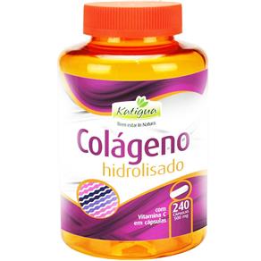 Colágeno Hidrolisado com Vitamina C - Katigua - 240 Cápsulas - Sem Sabor