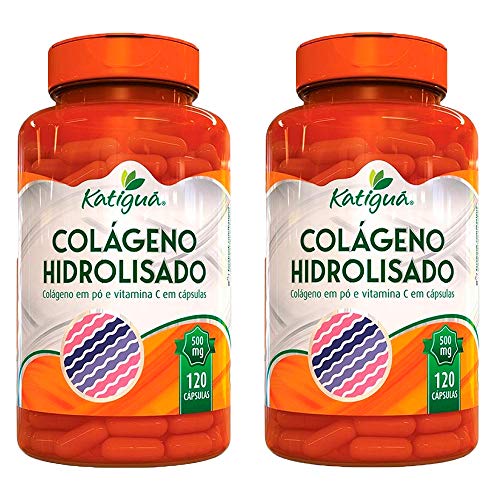 Colágeno Hidrolisado com Vitamina C - 2 Un 120 Cápsulas - Katigua