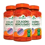 Colágeno Hidrolisado com Vitamina C - 3 un de 120 Cápsulas - Katigua