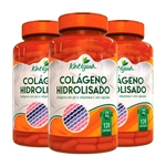 Colágeno Hidrolisado com Vitamina C - 3 un de 120 Cápsulas - Katigua