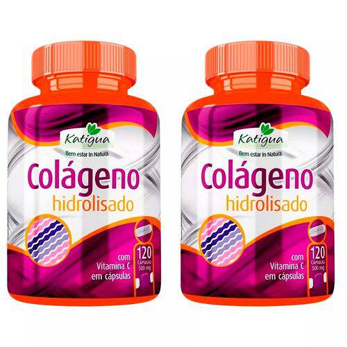 Colágeno Hidrolisado com Vitamina C - 2x 120 Cápsulas - Katigua