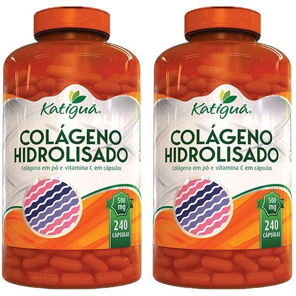 Colágeno Hidrolisado com Vitamina C - 2x 240 Cápsulas - Katigua
