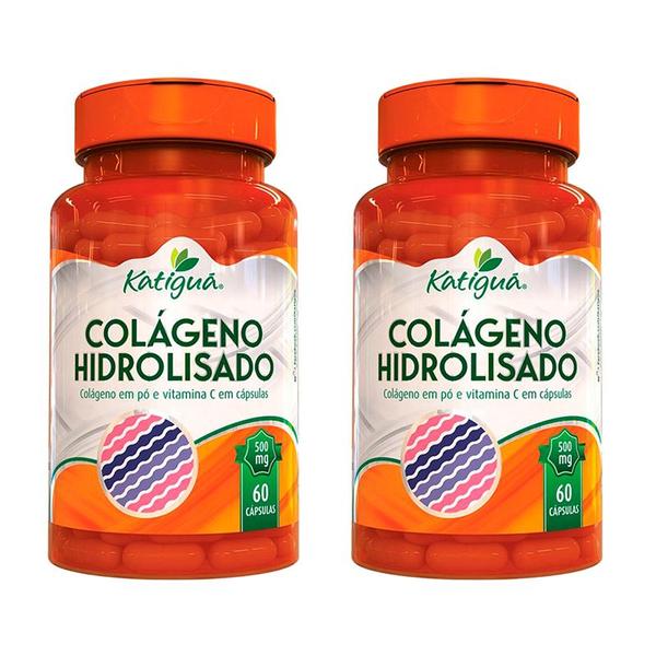 Colágeno Hidrolisado com Vitamina C - 2x 60 Cápsulas - Katigua