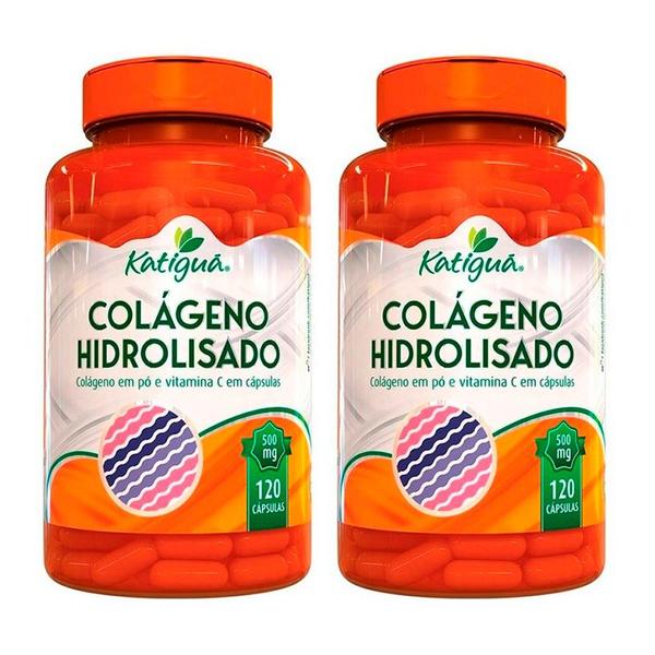 Colágeno Hidrolisado com Vitamina C - 2x120 Cápsulas - Katigua